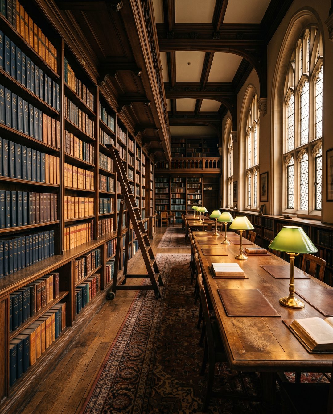 A grand traditional school library